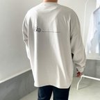 作品『2024新作』【ユニセックス 】bicycleプリント ビッグシルエット ロングスリーブTシャツ【フロストグレー】