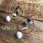 作品〜✴︎Shell  lapislazuli✴︎Turquoiseピアス✴︎〜ハワイアン