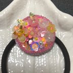 作品ビーズ刺繍 お花のヘアゴム