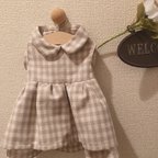 作品犬服　ハンドメイド　チェックワンピース