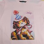 作品Mサイズレトロチックなワンコ柄Tシャツ垂れ耳ワンコアメコカアメリカンコッカースパニエル