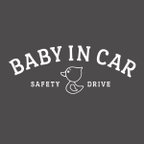 作品BABY in car アヒルマーク safety drive 車用 ステッカー 