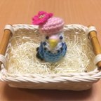 作品インコちゃん用♡桃の花ベレー帽子（ピンク）