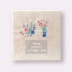 作品新生児用　手形・足型のお花の刺繍　パステルカラー