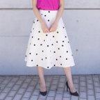 作品Polka dot A-line skirt ドットのAラインスカート（オフホワイト）38