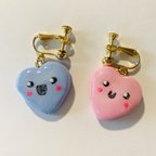 作品◇金属アレルギーの方でも使える◇ハートちゃんとハートくん💕イヤリング