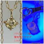 作品k18YG AU750 18金　天然　蛍光サファイア（カラーチェンジ）　0.28ct　ネックレス