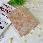 作品【新作】御朱印帳 大判Lサイズ 梅菊重ね(橙) 金襴生地使用