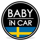 作品BABY IN CAR ステッカー / フラッグシリーズ / 耐水・耐候・日本製 〈スウェーデン国旗〉