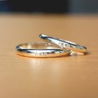 作品＊silver950＊イニシャル＊ペア＊リング(2本セット)【銀】initial stamped silver rings