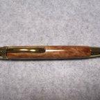 作品肥松（黒松）ジン　金襴杢　樹齢500年　ガラスコート仕上げ　回転式ロングパトリオットボールペン　