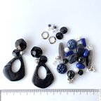 作品*1点限定* /ビーズ アソート/ ハンドメイド パーツ ビーズ アクリル ドロップ 大ぶり 大理石風 ベージュ ブラック系 a-74