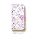 作品大人可愛い♡ Flōra フローラ / PNK【 iPhone case / 手帳型 】花柄 おしゃれ