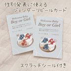 作品ジェンダーリビールカード(青ケーキ)