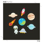 作品（小）宇宙の刺繍ワッペン　シール《２枚セット》