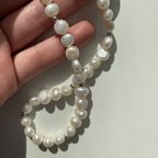 作品baroque pearl necklace: white