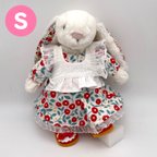 作品JELLYCAT ジェリーキャット バシュフル Sサイズ用 花柄 白 ホワイト レース エプロン ワンピース 着せ替え 洋服 コスチューム