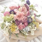 作品＊母の日＊ドライフラワーブーケ＊バラ香るカーネーション入りのhappy bouquet＊