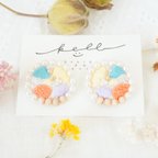 作品【 palette 】 b. color / 刺繍ピアス( イヤリング )