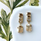 作品champagne gold crystal pierce / earring