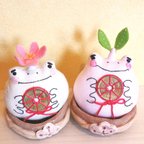 作品【piroさま専用】春限定・福良ご縁蛙セット(ピンク&白)