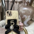 作品ハンドメイド♡キルティングiPhone14ケース♡No.5♡りぼん♡韓国♡可愛い