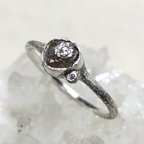 作品鉱物の表情 rough diamond＊925 ring