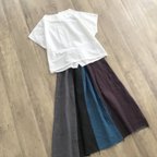 作品リネン 大人カラー の すてきな パッチスカート