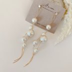 作品[送料無料] pearl chain pierce