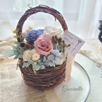 作品*プリザーブドフラワー mini basket arrangement  Ⅱ。.:*:・'°☆