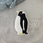 作品ジェンツーペンギン刺繍ブローチ