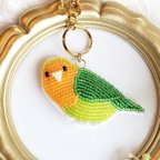 作品コザクラインコのビーズ刺繍ブローチ　ノーマル[受注製作]