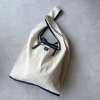 作品cotton linen marché bag  ／ black　コットンリネンマルシェバッグ　ブラック