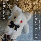 作品【sold】硝子の瞳をもつ　白幻獣のあみぐるみ