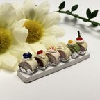 作品ミニチュアフード♡6種の厚切りフルーツロールケーキ