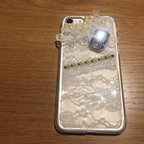 作品レースとビジューの組み合わせiPhone7ケース