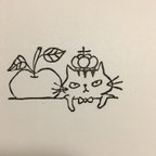 作品猫とりんご(トラネコ)