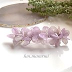 作品細い紫陽花バレッタ/purple