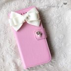 作品iPhone case volume ribbon bijou(Pink)【SWAROVSKI】