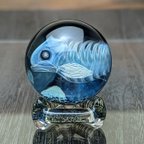 作品[ガラス]  ガラス細工  置物  深海魚  オブジェ  マーブル