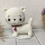 作品★白猫ちゃん★ あみぐるみ　　編みぐるみ