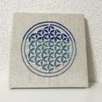 作品フラワーオブライフ　刺繍のパネル