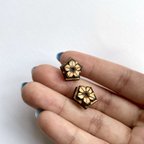 作品~Flor~ número tres ウッドピアス お花