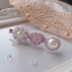 作品ビーズ刺繍 ヘアクリップ ヘアピン パール 子ども