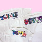 作品  [xmaachunxさま専用] 【4枚セット】オーダーメイド　　Tシャツ　プレゼント　出産祝い　親子ペア　家族コーデ　おそろい　キッズ　親子コーデ　親子Tシャツ【ばりもんず】