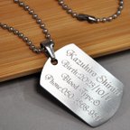 作品ドッグタグ ヘアライン仕上げ ネックレス ペンダント オリジナル 刻印 ステンレス Stainless Dog Tag ID ネームプレート