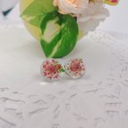 作品お花のピアス♡ピンク