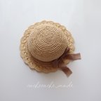 作品【水濡れOK】コットンラフィアの麦わら帽子