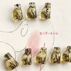 作品【4コセット】JIRI＊IVANA#czech beads#チェコビーズ　cat15✖️9㍉　honey ＊white irregular mable/black