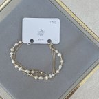 作品freshwater pearl maskchain / 淡水パールのマスクチェーン-ベージュ-